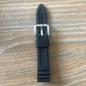 Black Silicone Fossil Watchband